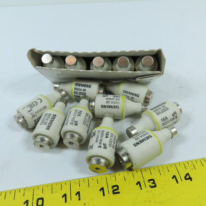 Siemens 5SD4 20 16A gR DII SILIZED Fuse Link 500V Lot Of 14