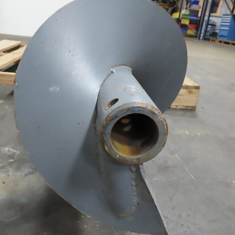 12" x 111" OAL Right Hand Screw Auger 12-1/2" Flight Spacing 2" Hollow Bore