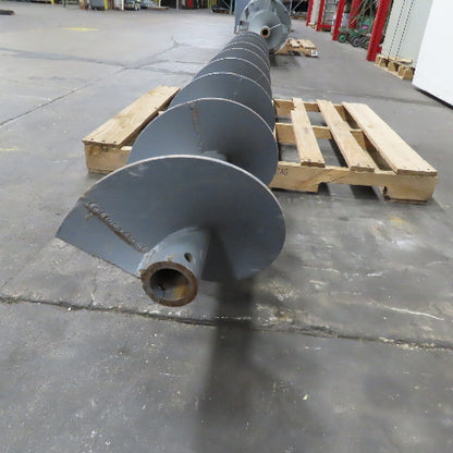 12" x 111" OAL Right Hand Screw Auger 12-1/2" Flight Spacing 2" Hollow Bore