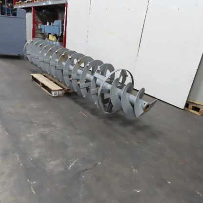 24" x 121" Double Start Left Handed Elevator Auger Screw 9" Flight Spacing