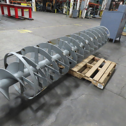 24" x 121" Double Start Left Handed Elevator Auger Screw 9" Flight Spacing