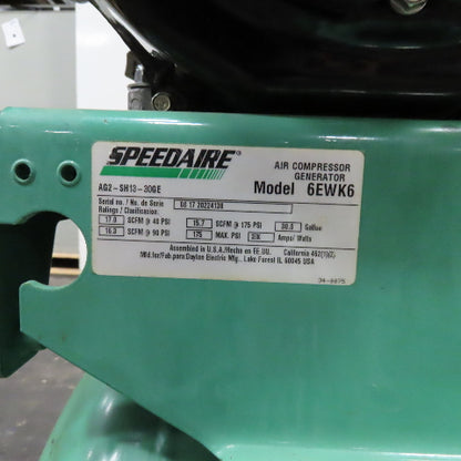Speedaire AG2-SH13-30GE 6EWK6 30 Gal Air Compressor Generator Honda GX390 3500W