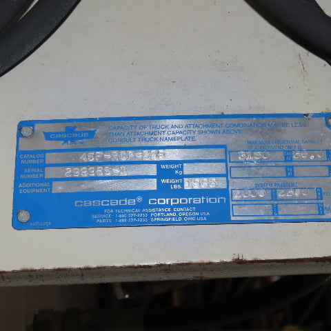 Cascade 45F-RCP-265 Rotating Paper Roll Clamp Attachment 3180 lb. Cap Class II