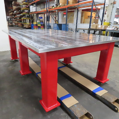 60" x 96" Machined Grid Welding Jig Set Up Fixture Table 1-1/4" Thick Top