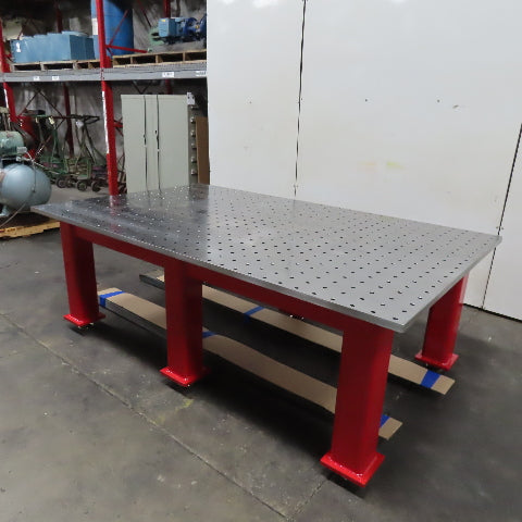60" x 96" Machined Grid Welding Jig Set Up Fixture Table 1-1/4" Thick Top