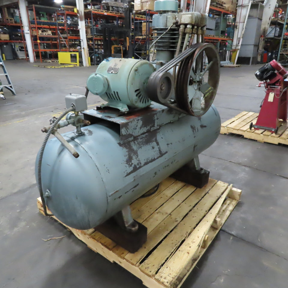 Emglo L646H3 Horizontal Stationary Air Compressor 480V 3Ph 5HP