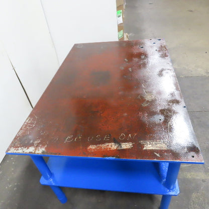 60" x 40.5" Steel Top Work Bench Assembly Welding Table 33.25" Tall (New Paint)