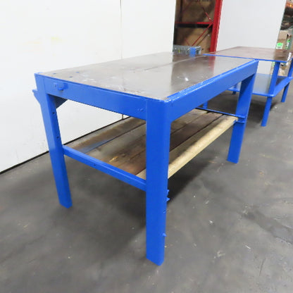 56" x 33.5" Steel Top Work Bench Assembly Welding Table 38.25" Tall (New Paint)