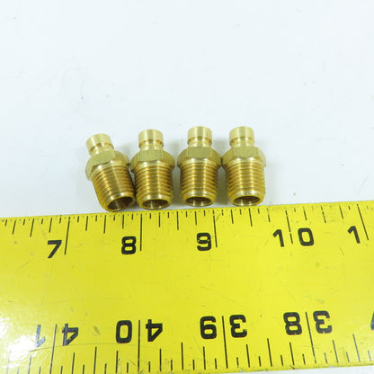 DME 1/4" NPT Brass Extension Plug 1-1/8" OAL Solid Brass Lot Of 4