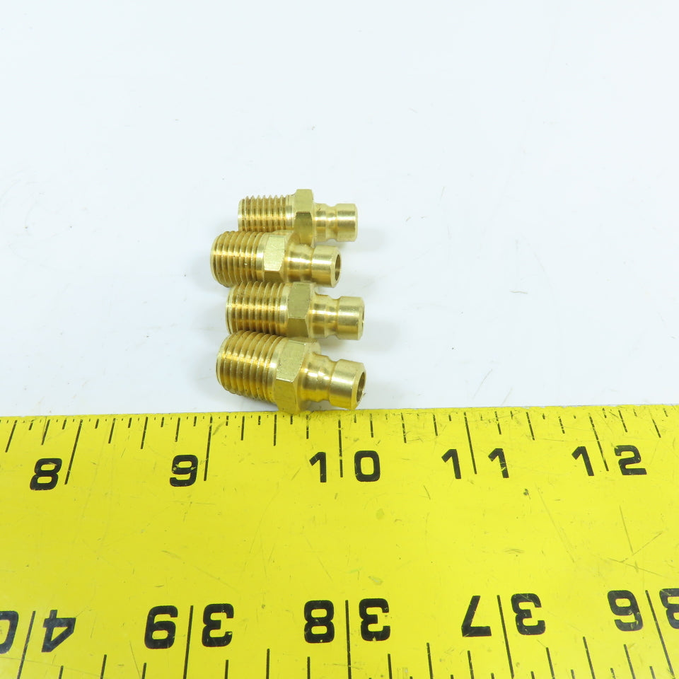 DME 1/4" NPT Brass Extension Plug 1-1/8" OAL Solid Brass Lot Of 4