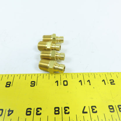 DME 1/4" NPT Brass Extension Plug 1-1/8" OAL Solid Brass Lot Of 4