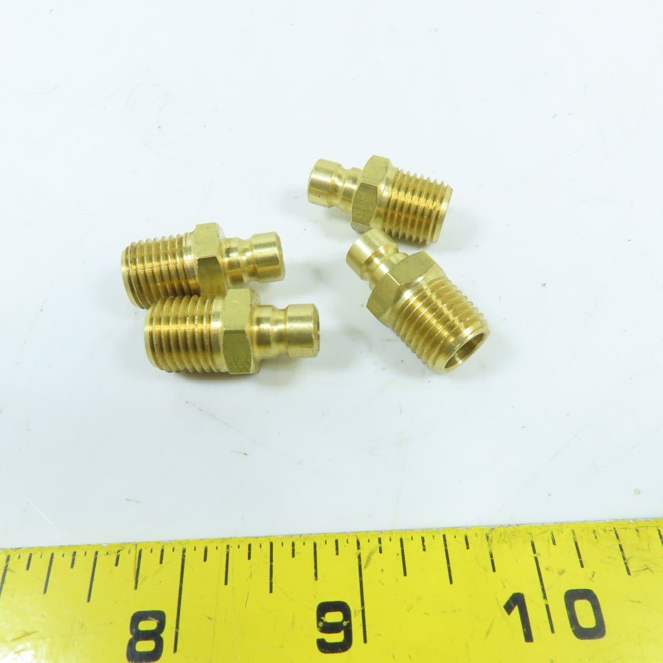 DME 1/4" NPT Brass Extension Plug 1-1/8" OAL Solid Brass Lot Of 4