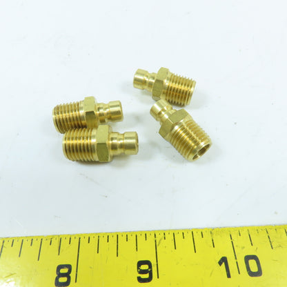 DME 1/4" NPT Brass Extension Plug 1-1/8" OAL Solid Brass Lot Of 4