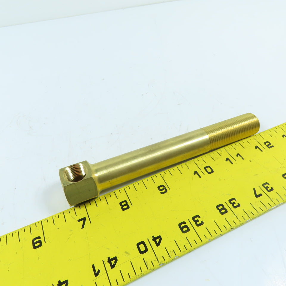 DME 3/8" MNPT x 5-1/2" OAL Brass Extension Elbow 1/4" FNPT