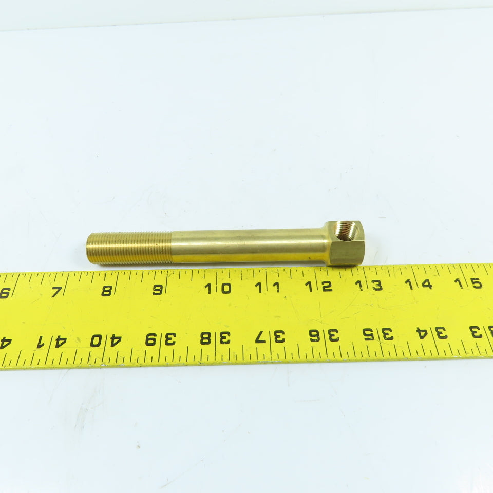 DME 3/8" MNPT x 5-1/2" OAL Brass Extension Elbow 1/4" FNPT