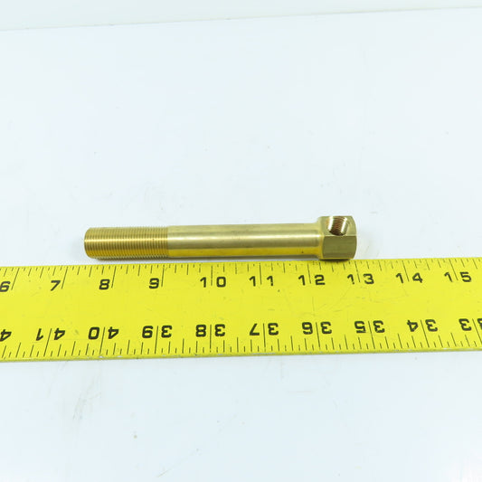 DME 3/8" MNPT x 5-1/2" OAL Brass Extension Elbow 1/4" FNPT