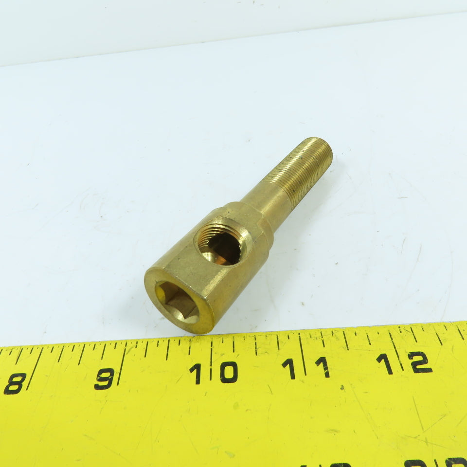 DME EKL38-4 3/8" MNPT x 4" OAL Brass HexKey Extension Elbow 3/8" FNPT