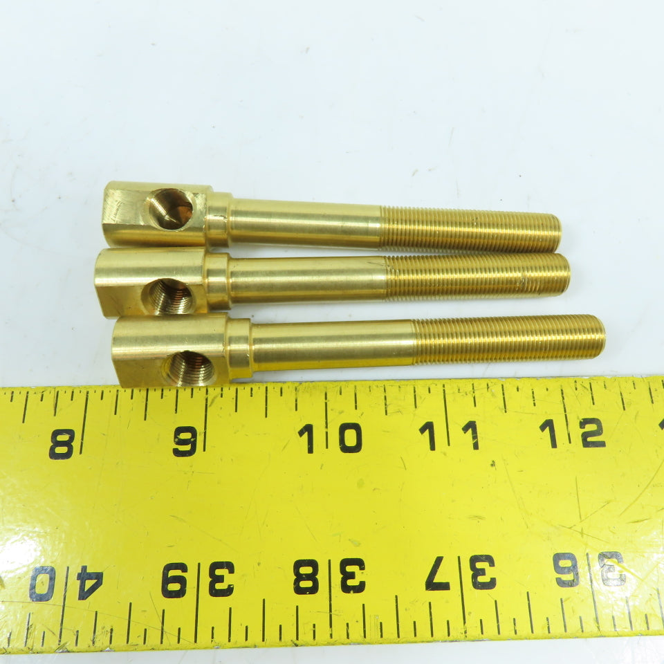 DME ELK14-4 1/4" MNPT x 4" OAL Brass HexKey Extension Elbow 1/4" FNPT Lot Of 3
