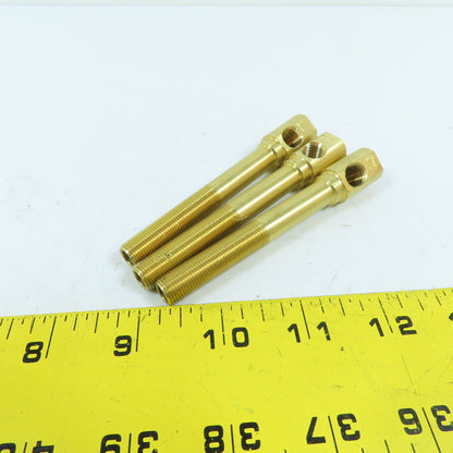 DME ELK14-4 1/4" MNPT x 4" OAL Brass HexKey Extension Elbow 1/4" FNPT Lot Of 3