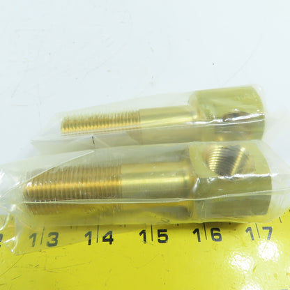 PCS 50B-4 1/2" NPT Brass Hex Extension Elbow 4" OAL Lot Of 2