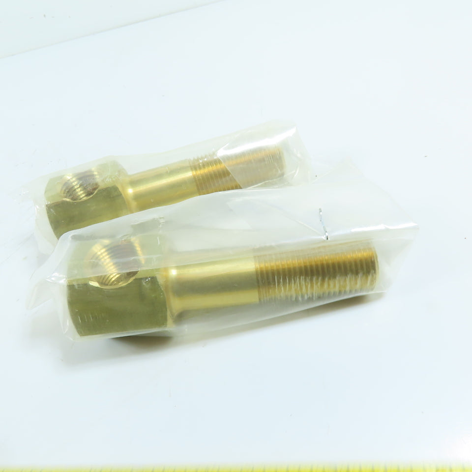 PCS 50B-4 1/2" NPT Brass Hex Extension Elbow 4" OAL Lot Of 2