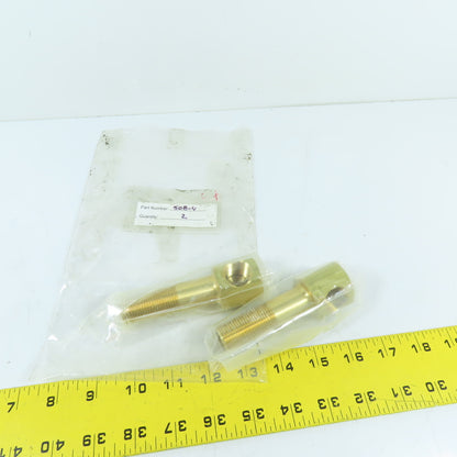 PCS 50B-4 1/2" NPT Brass Hex Extension Elbow 4" OAL Lot Of 2