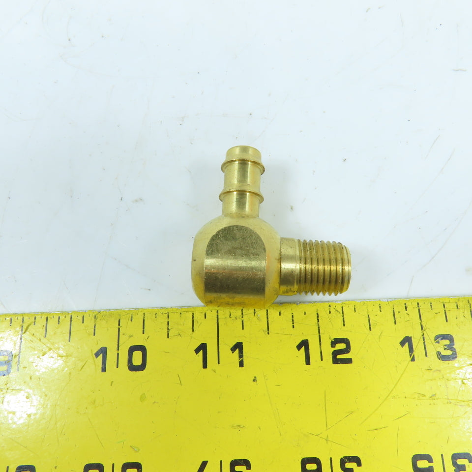 DME WJ14S 1/4" NPT x 3/8" Hose Barb Brass Swivel Water Jumper Elbow
