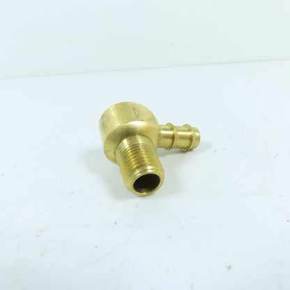 DME WJ14S 1/4" NPT x 3/8" Hose Barb Brass Swivel Water Jumper Elbow