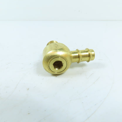 DME WJ14S 1/4" NPT x 3/8" Hose Barb Brass Swivel Water Jumper Elbow