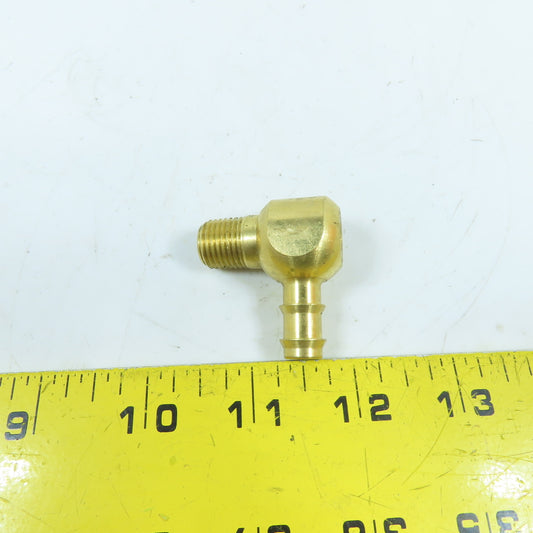 DME WJ14S 1/4" NPT x 3/8" Hose Barb Brass Swivel Water Jumper Elbow