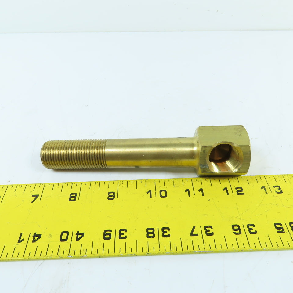 DME 1/2" NPT x 1/2" NPT Brass Extension Elbow 5-1/2" OAL