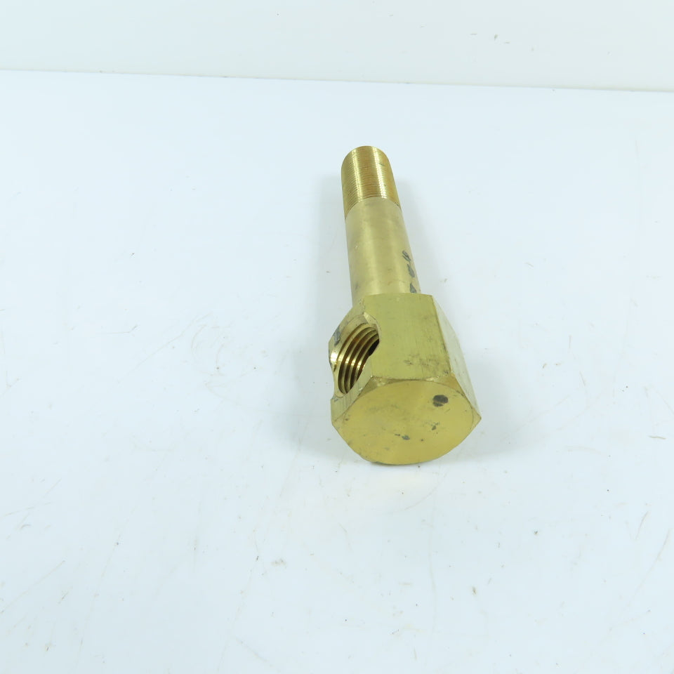 DME 1/2" NPT x 1/2" NPT Brass Extension Elbow 5-1/2" OAL