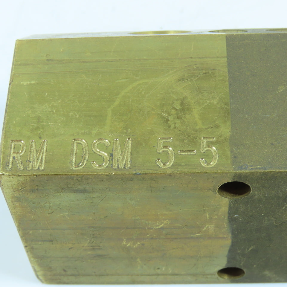RM DSM 5-5 1/4" NPT x 1" NPT Brass Hydraulic Manifold Block Supply Return