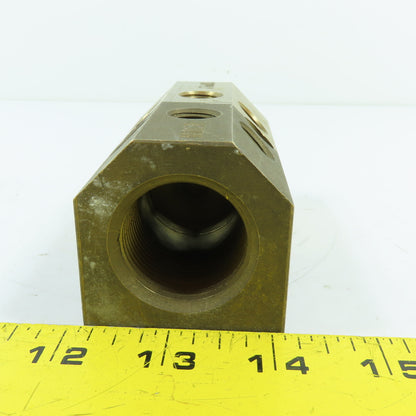 RM DSM 5-5 1/4" NPT x 1" NPT Brass Hydraulic Manifold Block Supply Return