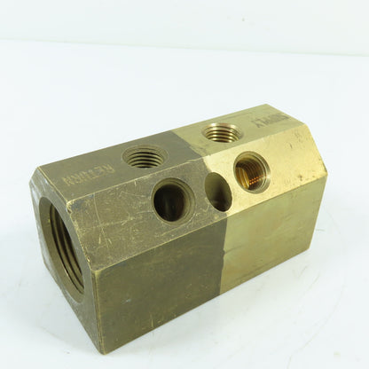 RM DSM 5-5 1/4" NPT x 1" NPT Brass Hydraulic Manifold Block Supply Return