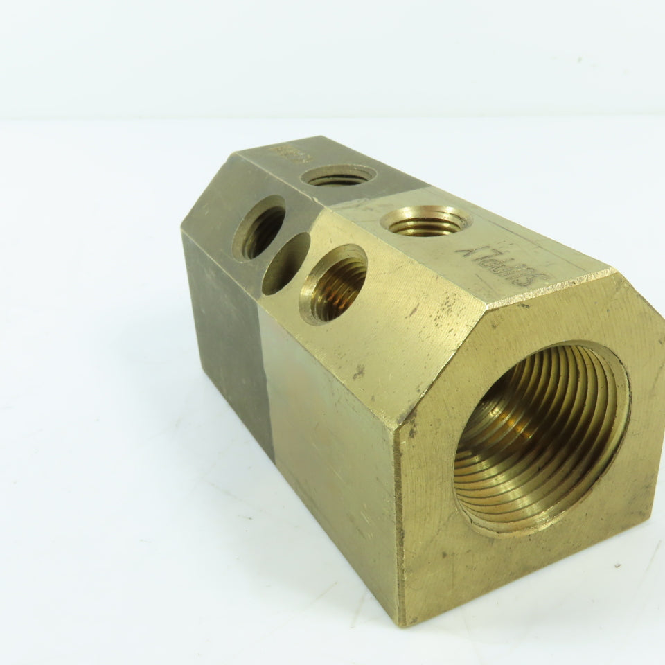 RM DSM 5-5 1/4" NPT x 1" NPT Brass Hydraulic Manifold Block Supply Return