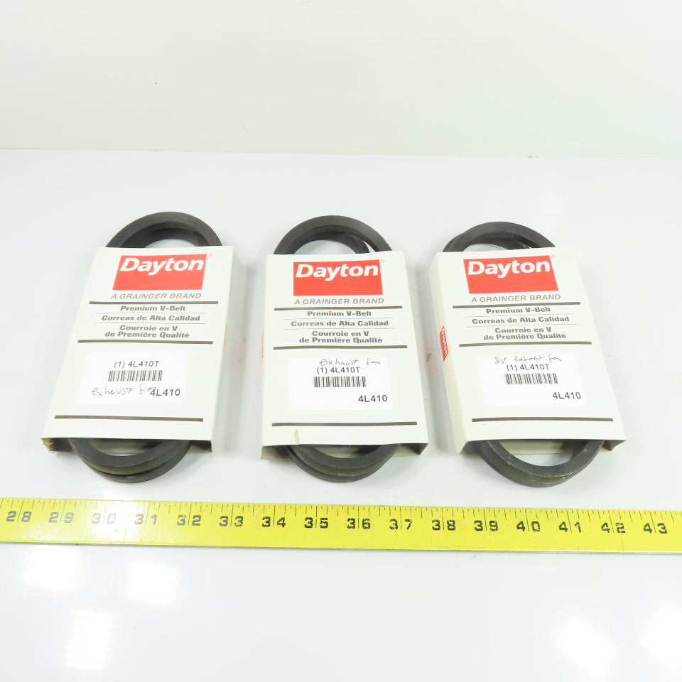 Dayton 4L410T 4L410 V-Belt 1/2" x 41" Belt Lot Of 3
