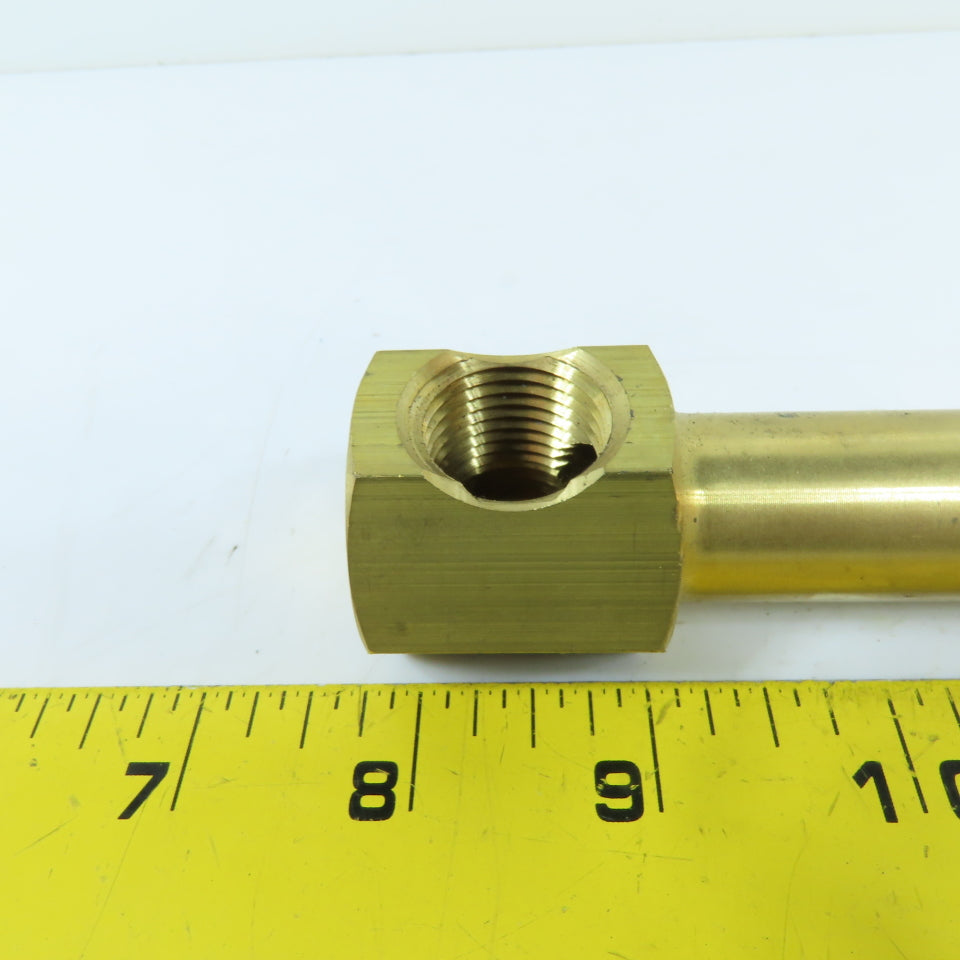 DME 1/2" NPT x 1/2" Brass Hex Extension Elbow 7" OAL