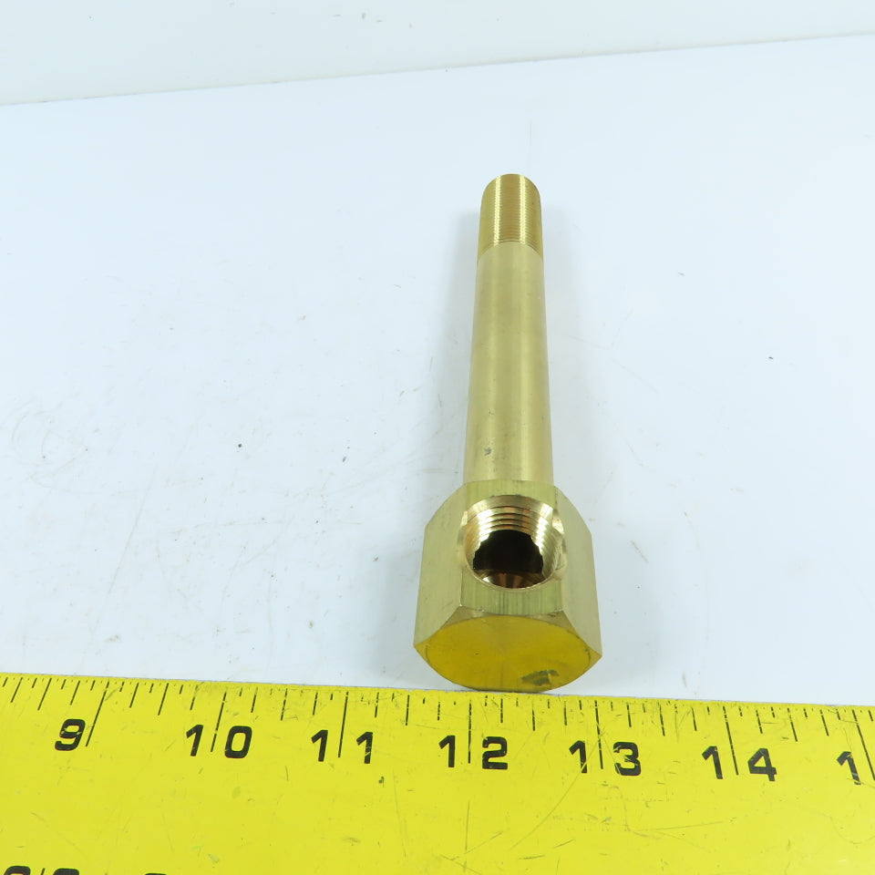 DME 1/2" NPT x 1/2" Brass Hex Extension Elbow 7" OAL