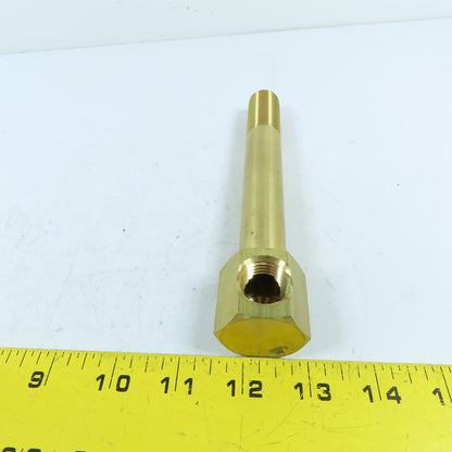 DME 1/2" NPT x 1/2" Brass Hex Extension Elbow 7" OAL