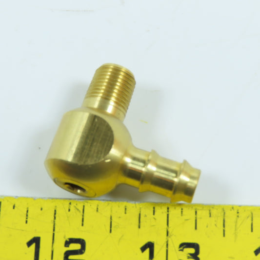 DME 1/8" NPT x 3/8" Hose Barb Brass Swivel Water Jumper Elbow