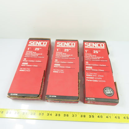 Senco DA13EPBN 1" 15 GA Bright Basic Angled Finish Nails (Lot Of 12000)