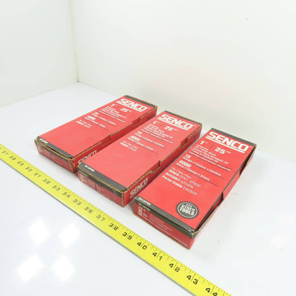 Senco DA13EPBN 1" 15 GA Bright Basic Angled Finish Nails (Lot Of 12000)