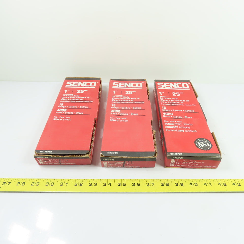 Senco DA13EPBN 1" 15 GA Bright Basic Angled Finish Nails (Lot Of 12000)