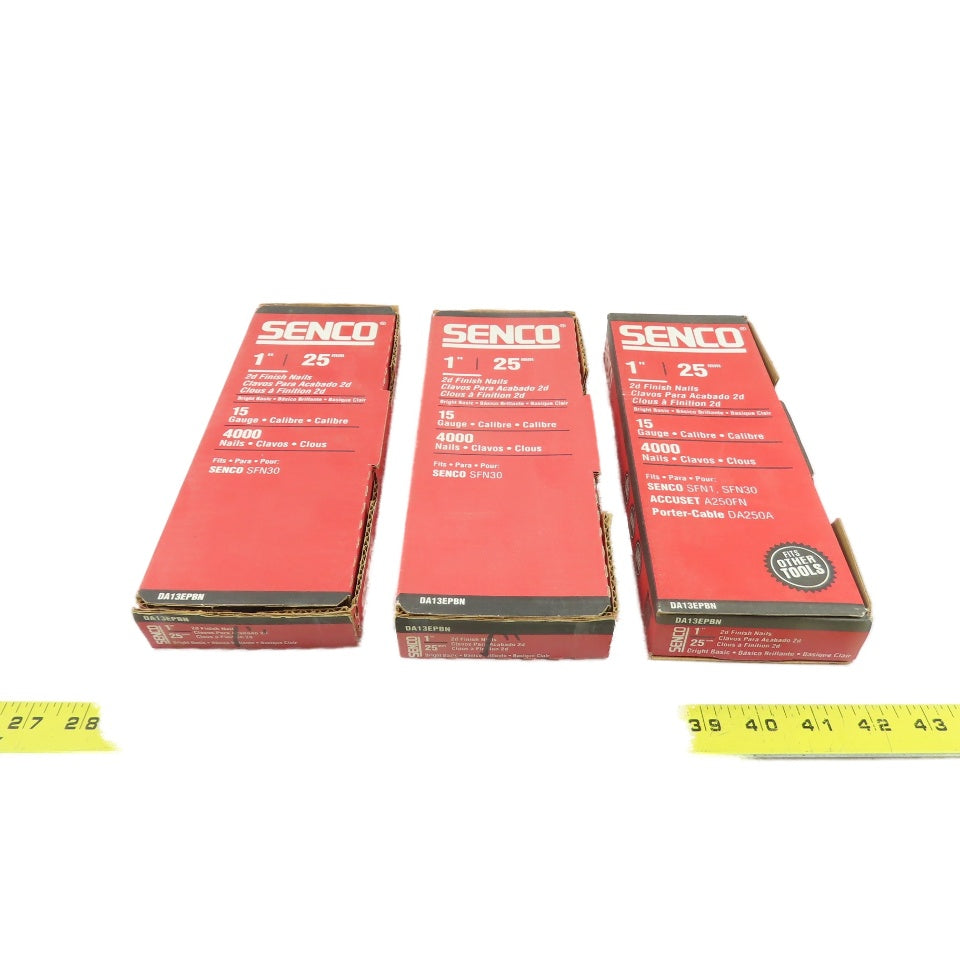 Senco DA13EPBN 1" 15 GA Bright Basic Angled Finish Nails (Lot Of 12000)