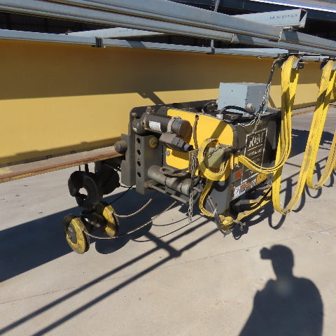 Hoosier Crane 10 Ton Top Running Overhead Bridge Crane 460V 3Ph 38' 9" Span