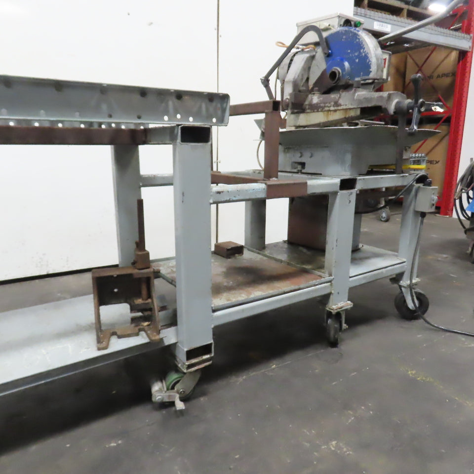 Dake 350 ST 14" Circular Cold Cut-Off Saw 220V 3Ph W/ Roller Conveyor Table