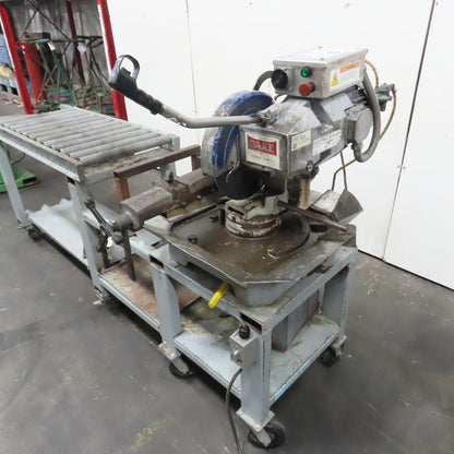 Dake 350 ST 14" Circular Cold Cut-Off Saw 220V 3Ph W/ Roller Conveyor Table