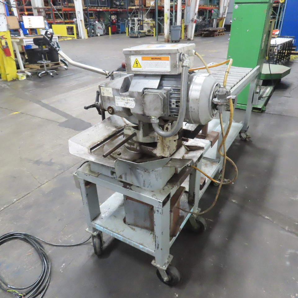 Dake 350 ST 14" Circular Cold Cut-Off Saw 220V 3Ph W/ Roller Conveyor Table
