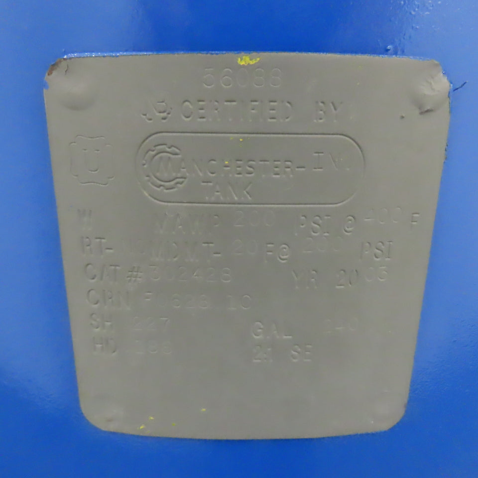 240 Gallon Vertical Compressed Air Storage Receiver Tank 200PSI